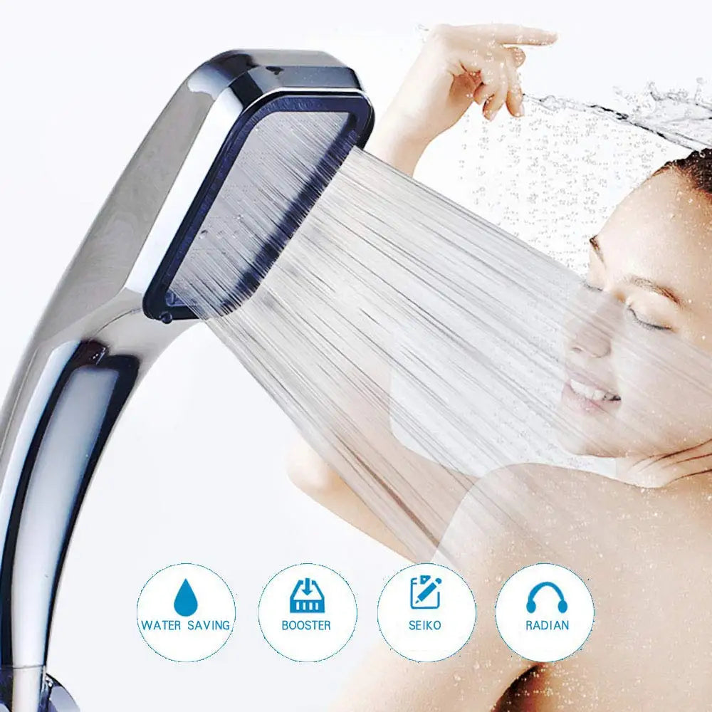 ZhangJi Hot Sale 300 Holes Shower Head Water Saving Flow With Chrome ABS Rain High Pressure spray Nozzle bathroom accessories